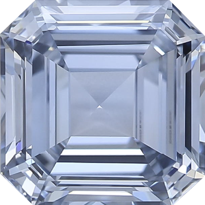 Asscher Cut 0.36 Carat Fancy Vivid Blue VVS2 Clarity Lab Grown Diamond