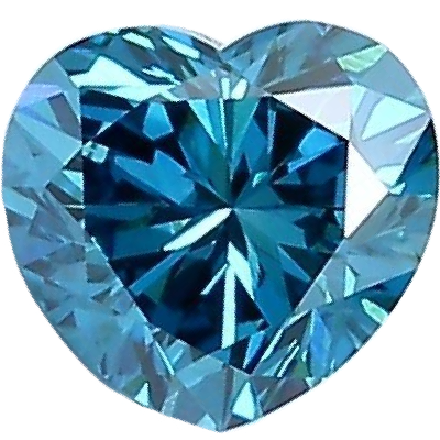 Heart Cut 0.3 Carat Fancy Vivid Blue VVS2 Clarity Lab Grown Diamond