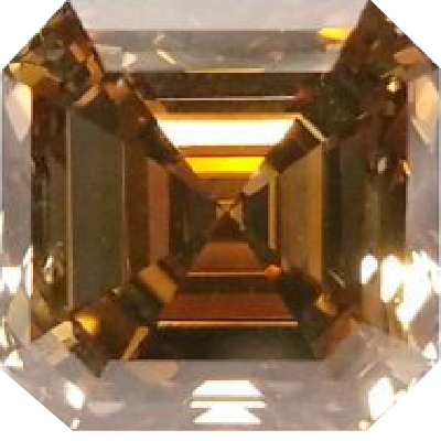 Asscher Cut 0.54 Carat Fancy Brown VVS2 Clarity Lab Grown Diamond