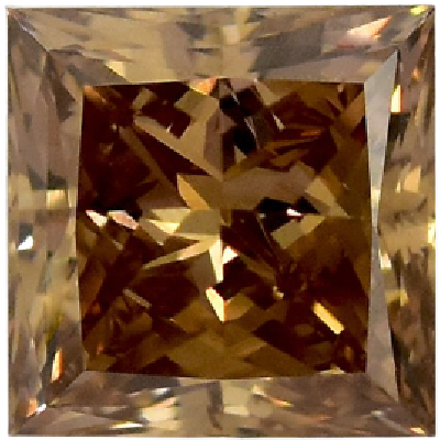 Princess Cut 0.93 Carat Fancy Brown VVS2 Clarity Lab Grown Diamond