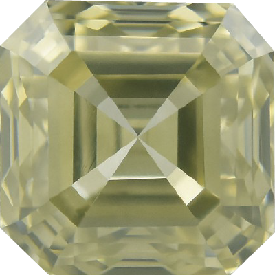 Asscher Cut 0.16 Carat Fancy Vivid Green VVS2 Clarity Lab Grown Diamond