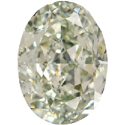 Oval Cut 0.39 Carat Fancy Vivid Green VVS2 Clarity Lab Grown Diamond