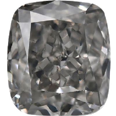 Cushion Cut 0.3 Carat Fancy Grey VS1 Clarity Lab Grown Diamond