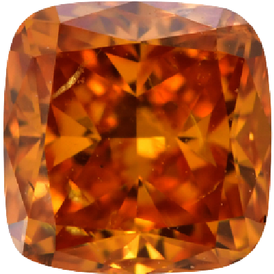 Cushion Cut 0.37 Carat Fancy Light Orange VS2 Clarity Lab Grown Diamond
