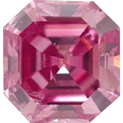 Asscher Cut 0.16 Carat Fancy Vivid Pink VS1 Clarity Lab Grown Diamond