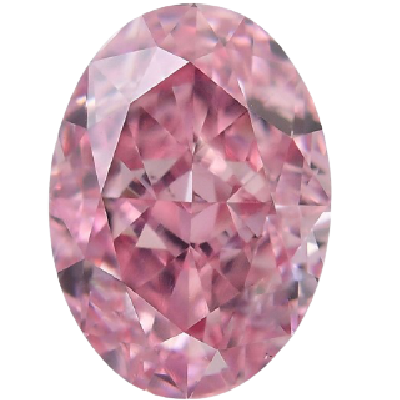 Oval Cut 0.37 Carat Fancy Vivid Pink VS1 Clarity Lab Grown Diamond