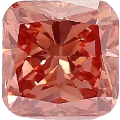 Cushion Cut 0.32 Carat Fancy Vivid Red VS1 Clarity Lab Grown Diamond