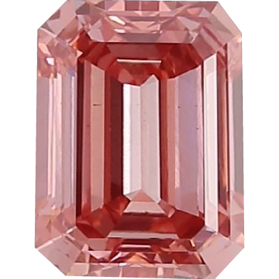 Emerald Cut 0.42 Carat Fancy Intense Red VVS2 Clarity Lab Grown Diamond