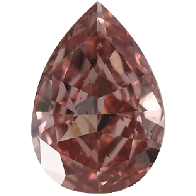 Pear Cut 0.28 Carat Fancy Vivid Red VVS2 Clarity Lab Grown Diamond