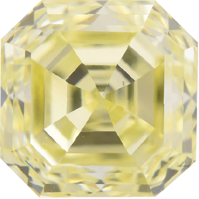 Asscher Cut 0.15 Carat Fancy Vivid Yellow VS1 Clarity Lab Grown Diamond