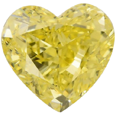 Heart Cut 0.42 Carat Fancy Vivid Yellow VS1 Clarity Lab Grown Diamond