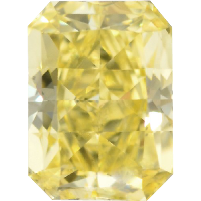 Radiant Cut 0.25 Carat Fancy Vivid Yellow VS1 Clarity Lab Grown Diamond