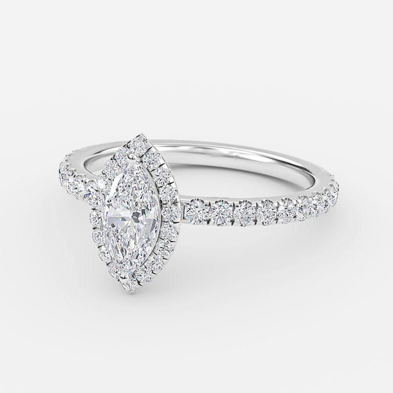 Marquise Halo Engagement Ring