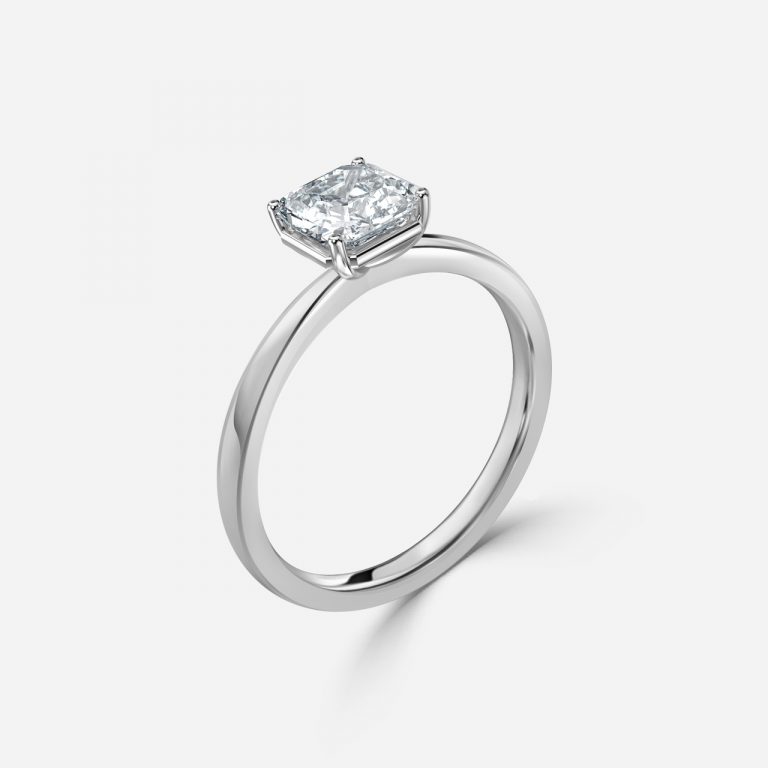 Asscher Solitaire Engagement Ring