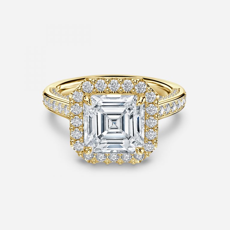Asscher Halo Engagement Ring