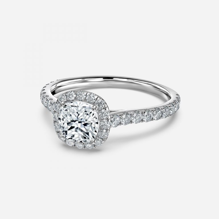 Cushion Halo Engagement Ring