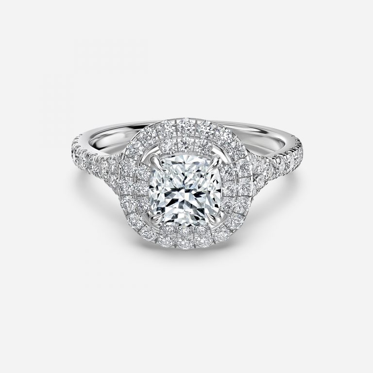 Cushion Double Halo Engagement Ring