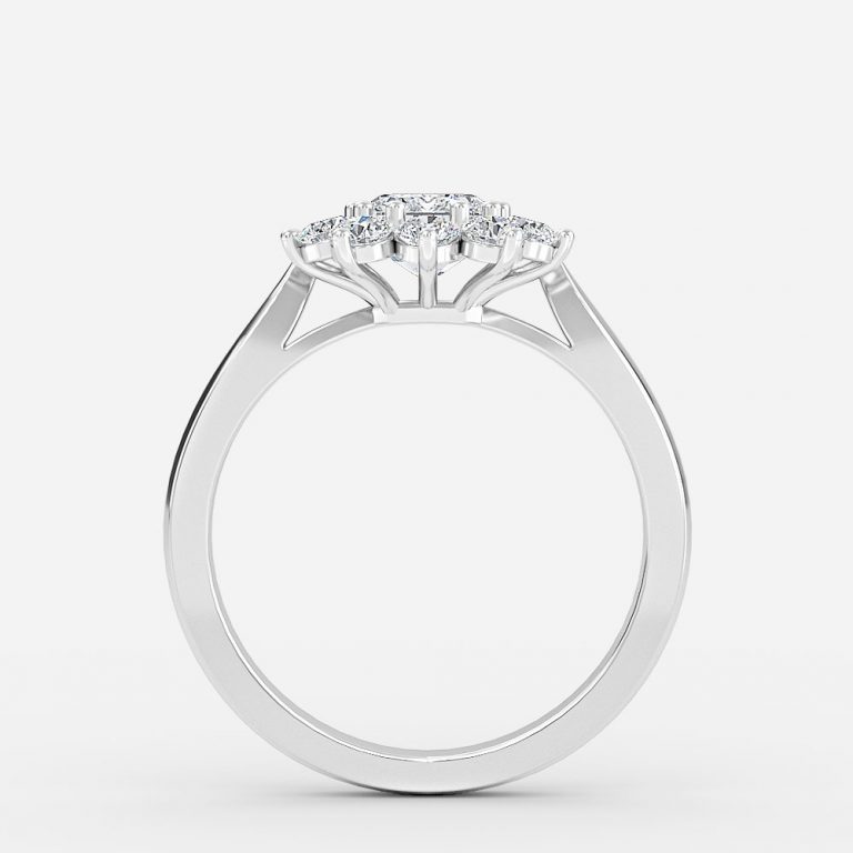 Emerald Cluster Engagement Ring