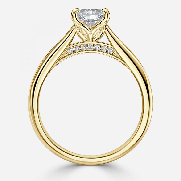 Radiant Hidden Halo Engagement Ring