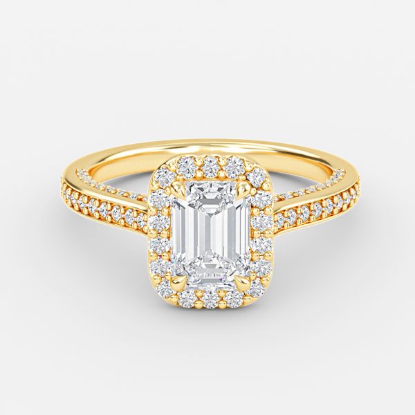 Emerald Halo Engagement Ring