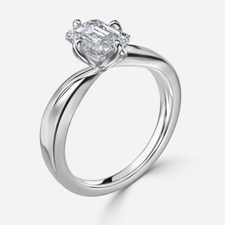 Emerald Solitaire Engagement Ring