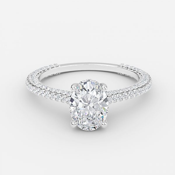 Oval Hidden Halo Engagement Ring