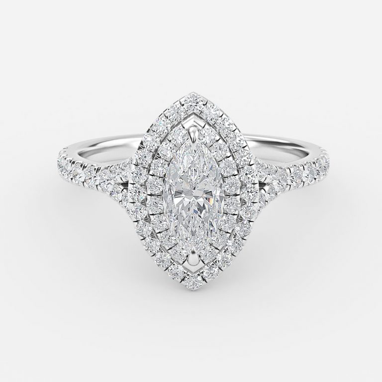 Marquise Double Halo Engagement Ring