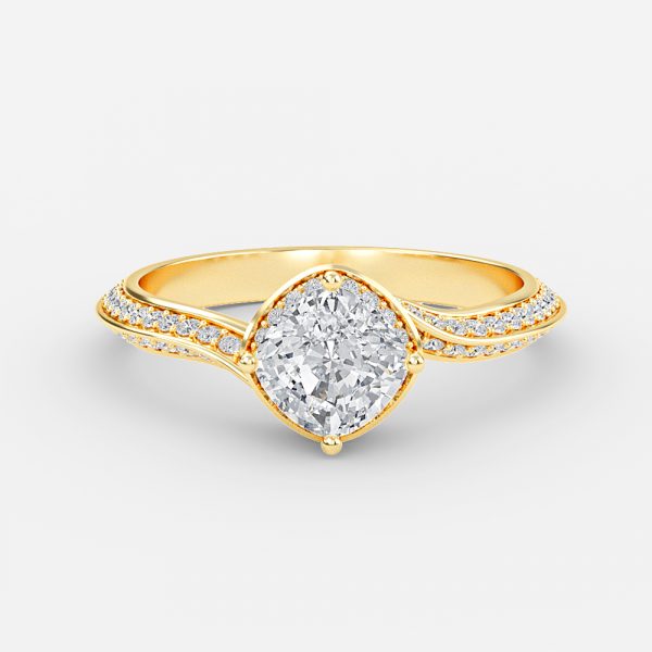 Cushion Hidden Halo Engagement Ring