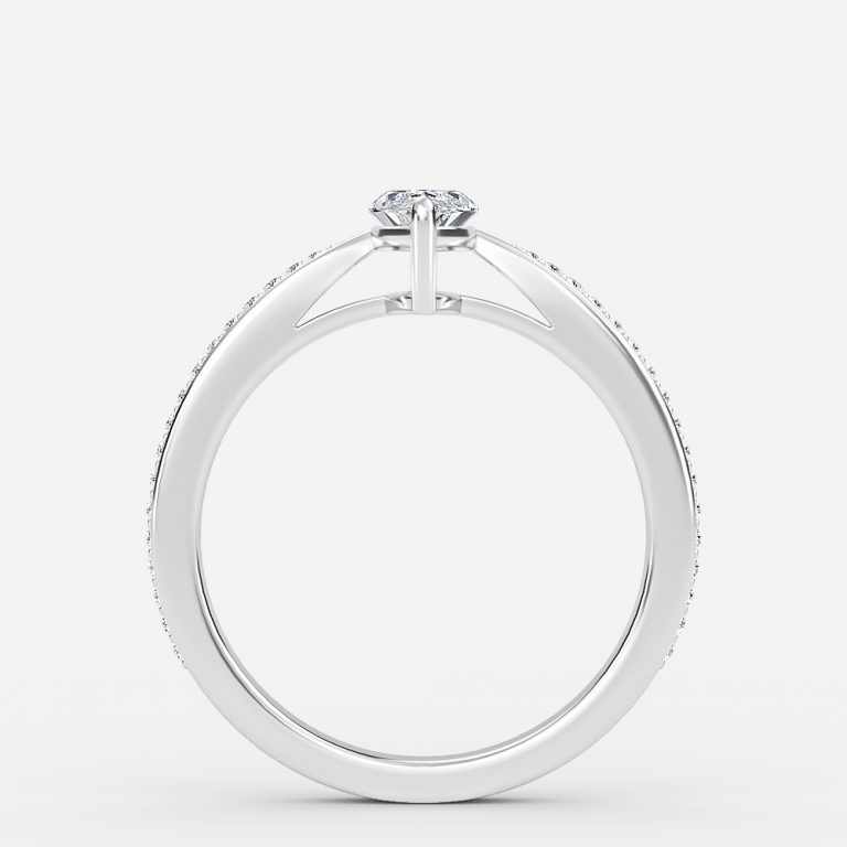 Marquise Diamond Band Engagement Ring