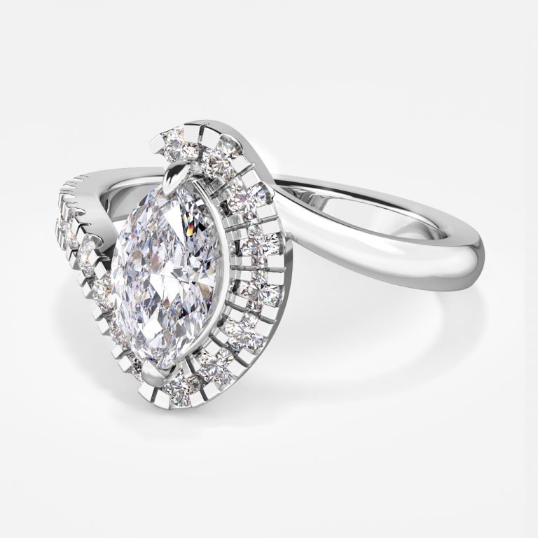Marquise Halo Engagement Ring
