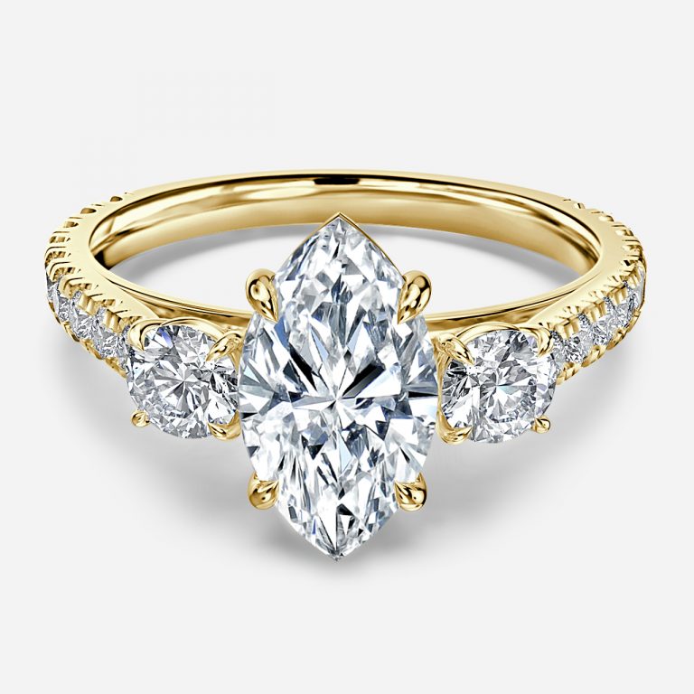 Marquise Three Stone Engagement Ring