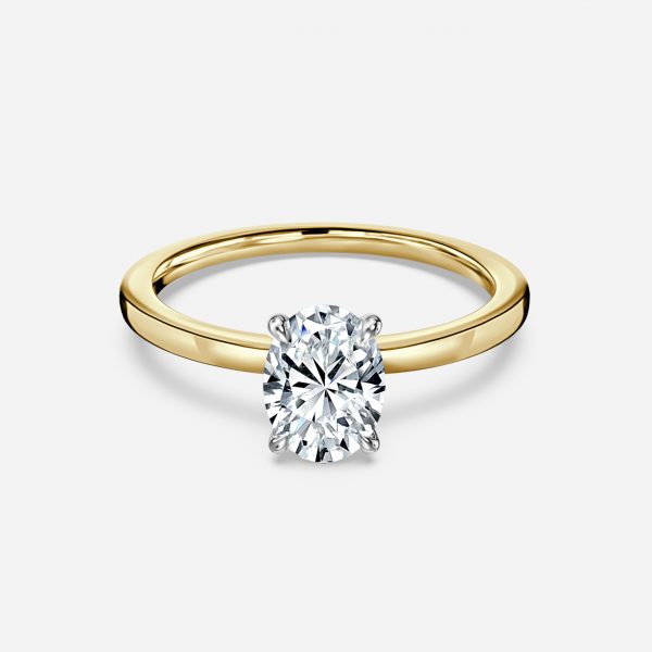 Oval Two Tone Solitaire Engagement Ring