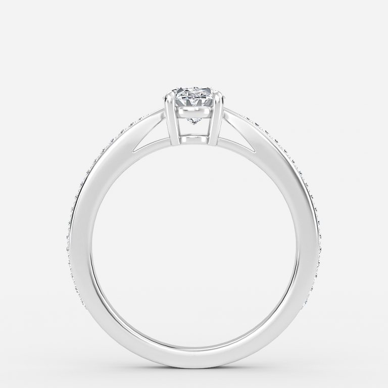 Oval Diamond Band Engagement Ring