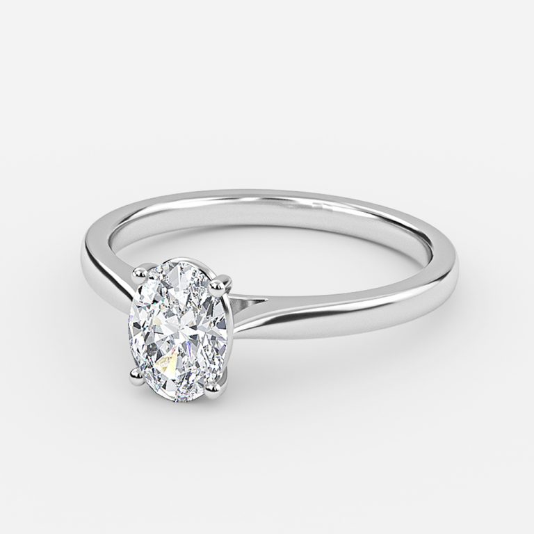 Plain Oval Solitaire Engagement Ring
