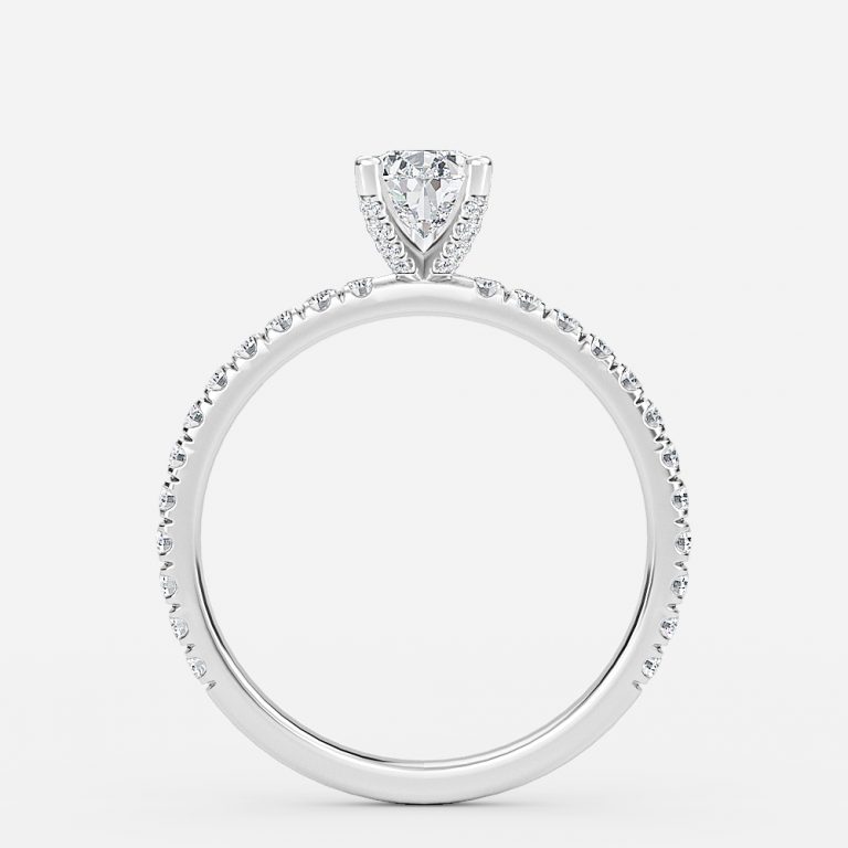 Pear Diamond Band Engagement Ring