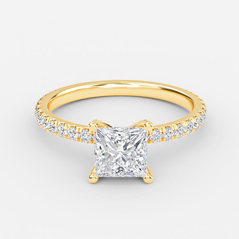 Princess Diamond Band Engagement Ring