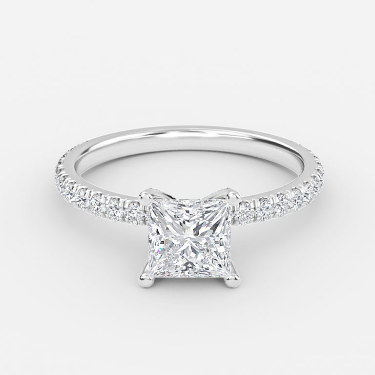 Princess Diamond Band Engagement Ring