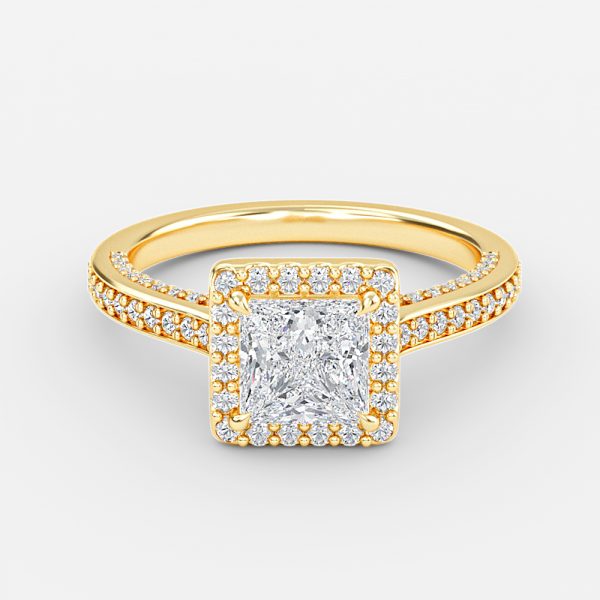 Princess Halo Engagement Ring
