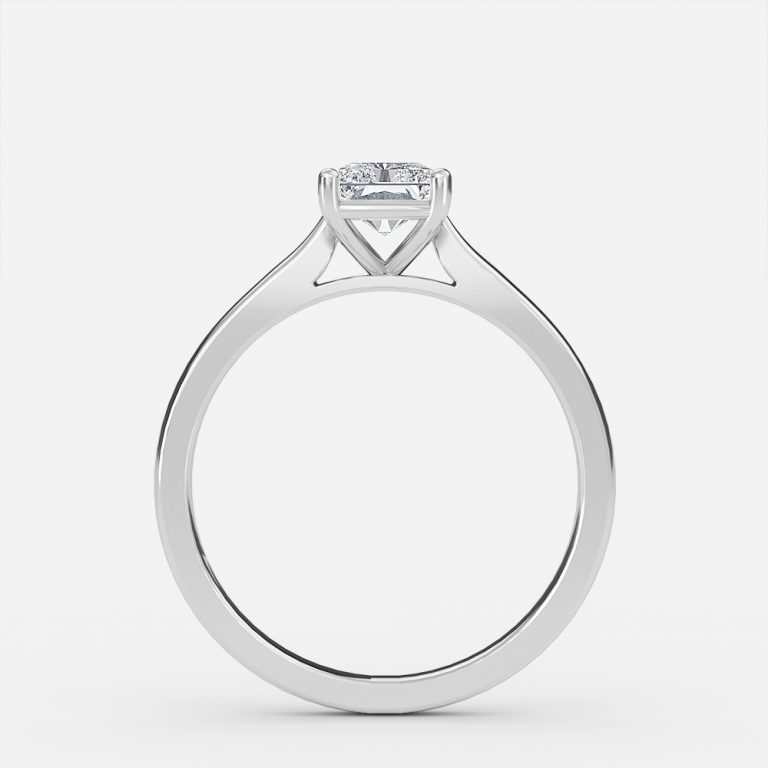 Plain Radiant Solitaire Engagement Ring