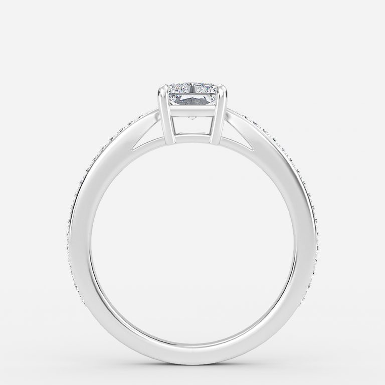 Radiant Diamond Band Engagement Ring