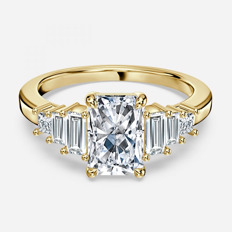 Radiant Three Stone Engagement Ring