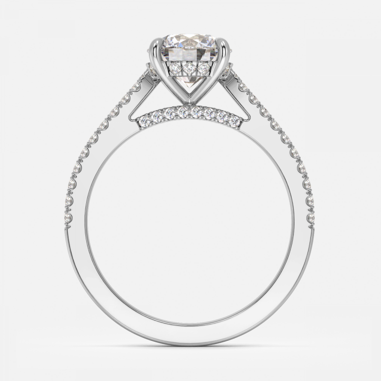 Round Hidden Halo Engagement Ring