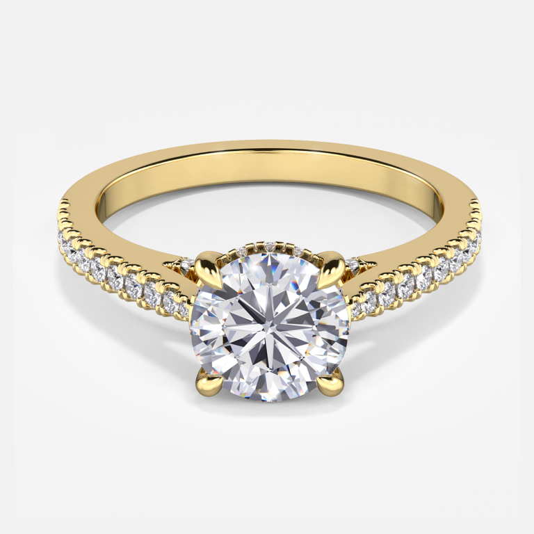 Round Hidden Halo Engagement Ring