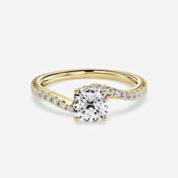 Cushion Hidden Halo Engagement Ring
