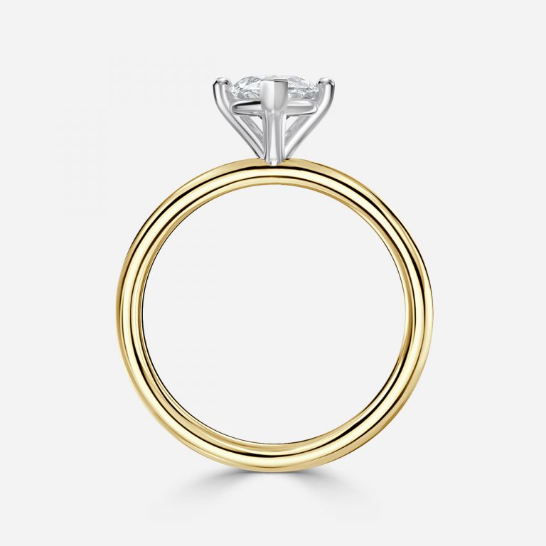 Marquise Two Tone Solitaire Engagement Ring