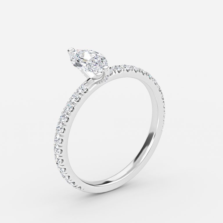 Marquise Diamond Band Engagement Ring