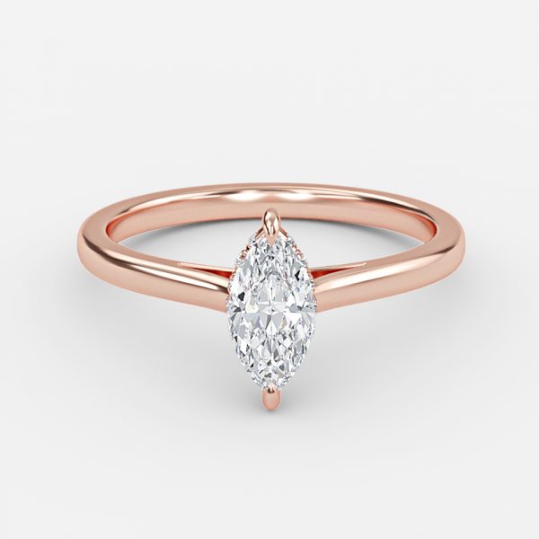 Marquise Hidden Halo Engagement Ring