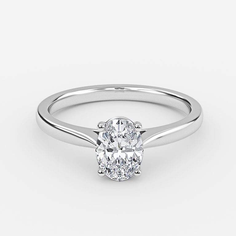 Plain Oval Solitaire Engagement Ring