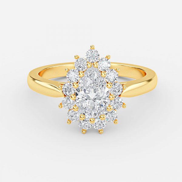Pear Cluster Engagement Ring
