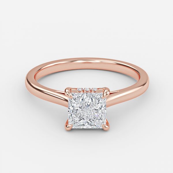 Princess Hidden Halo Engagement Ring